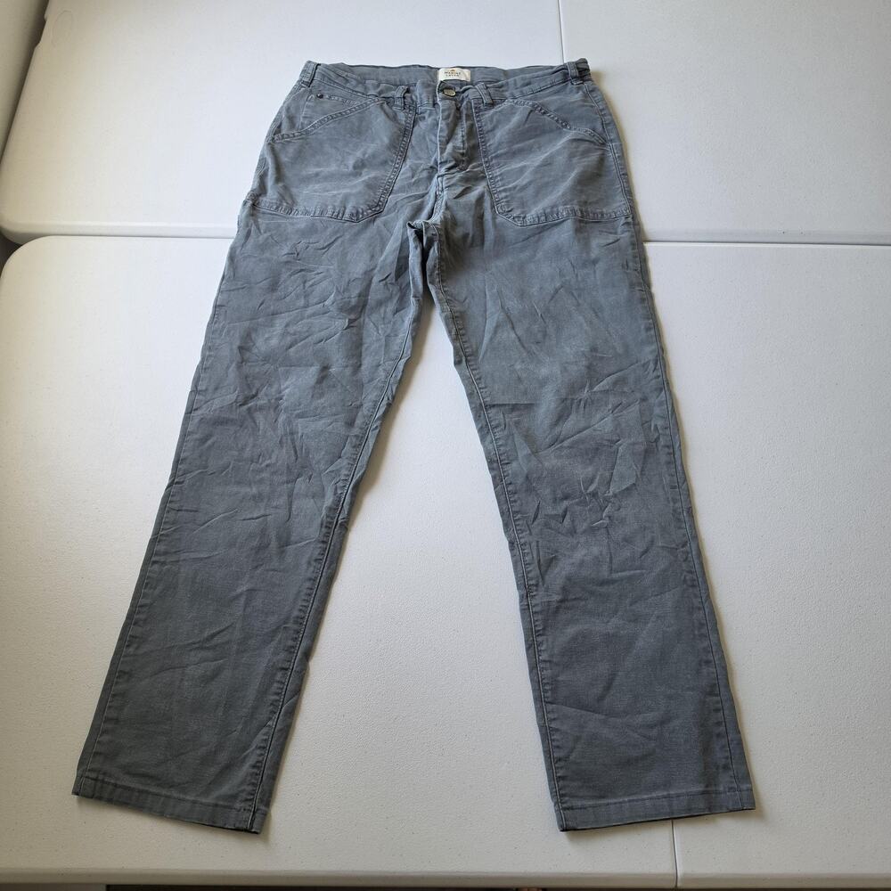 Marine Layer Pants Mens 34x30 Gray Canvas Carpenter Cargo Casual Workwear